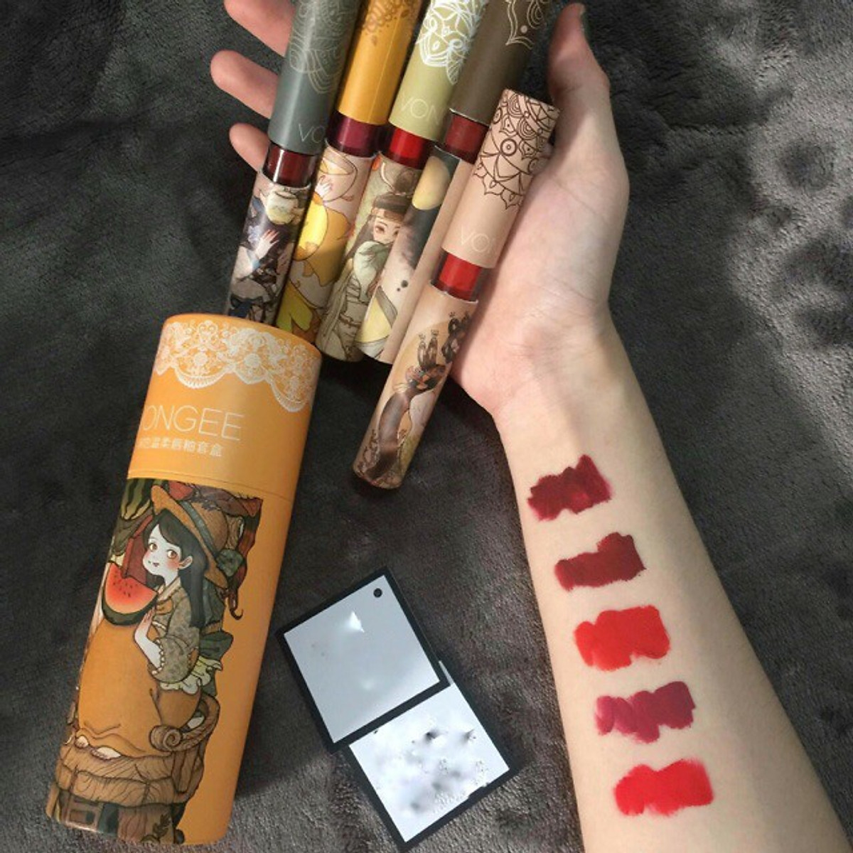 Hộp 5 Thỏi son VONGEE phiên bản cổ trang siêu lì dưỡng môi