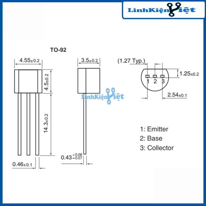 Sản phẩm BC557 TO-92 TRANS NPN 0.1A 45V