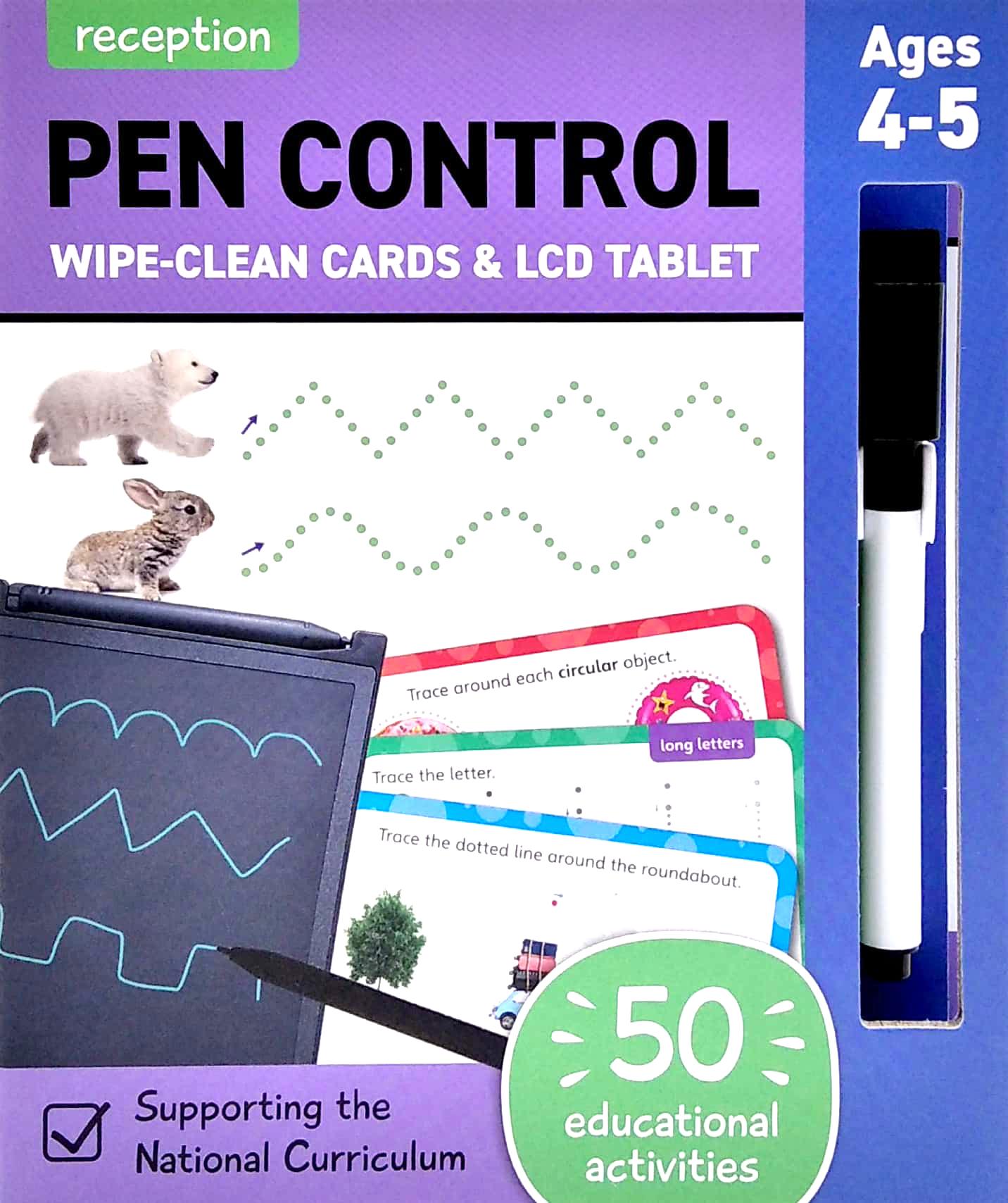 Reception Wipe Clean Cards &amp; LCD Tablet: Pen Control