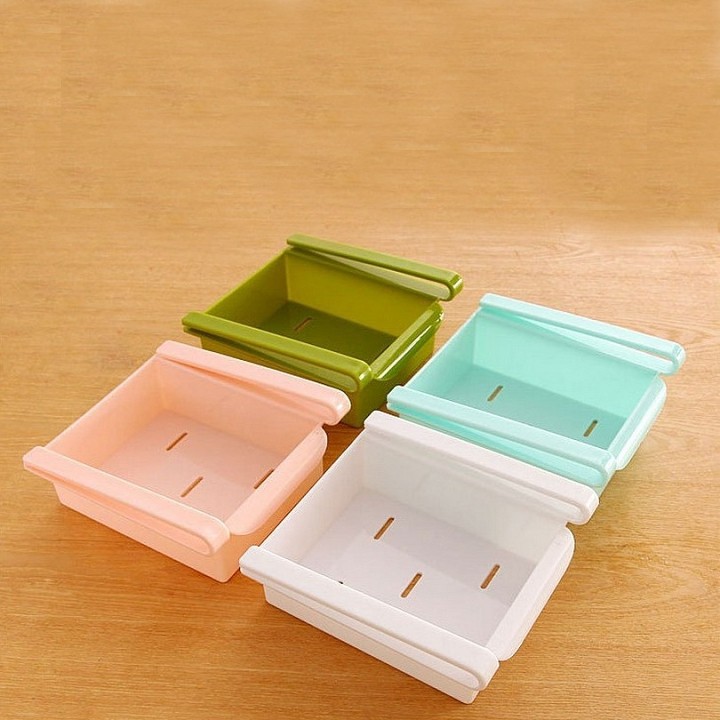 Bộ 4 Khay Đựng Đồ Dùng, Đựng Thực Phẩm Để Tủ Lạnh size Lớn - Tiết Kiệm Không Gian Cho Tủ lạnh Nhà Bạn
