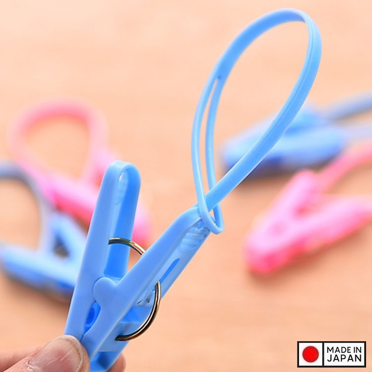 Set 10 kẹp quần áo có dây treo tiện lợi Kokubo Color Cruise - Hàng Nội Địa Nhật Bản