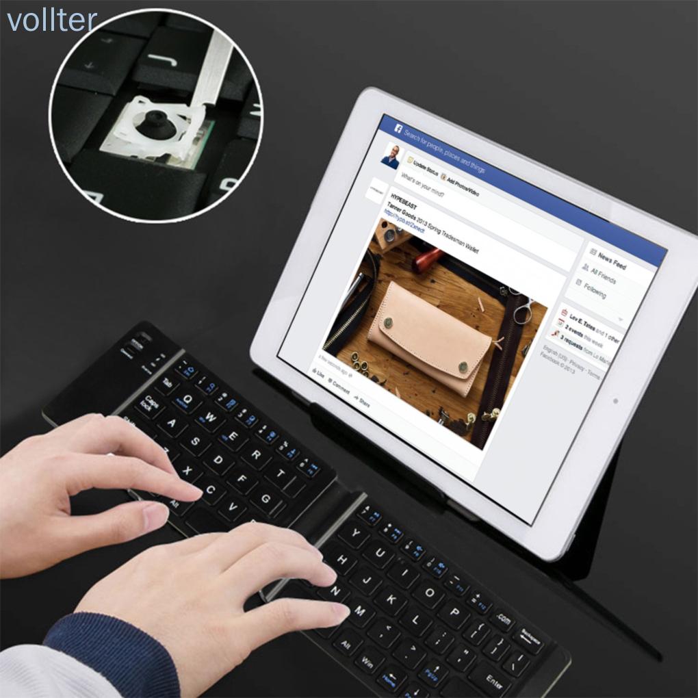 Bàn Phím Bluetooth Không Dây Cho Ios Android Pc Tablet Phone, Black