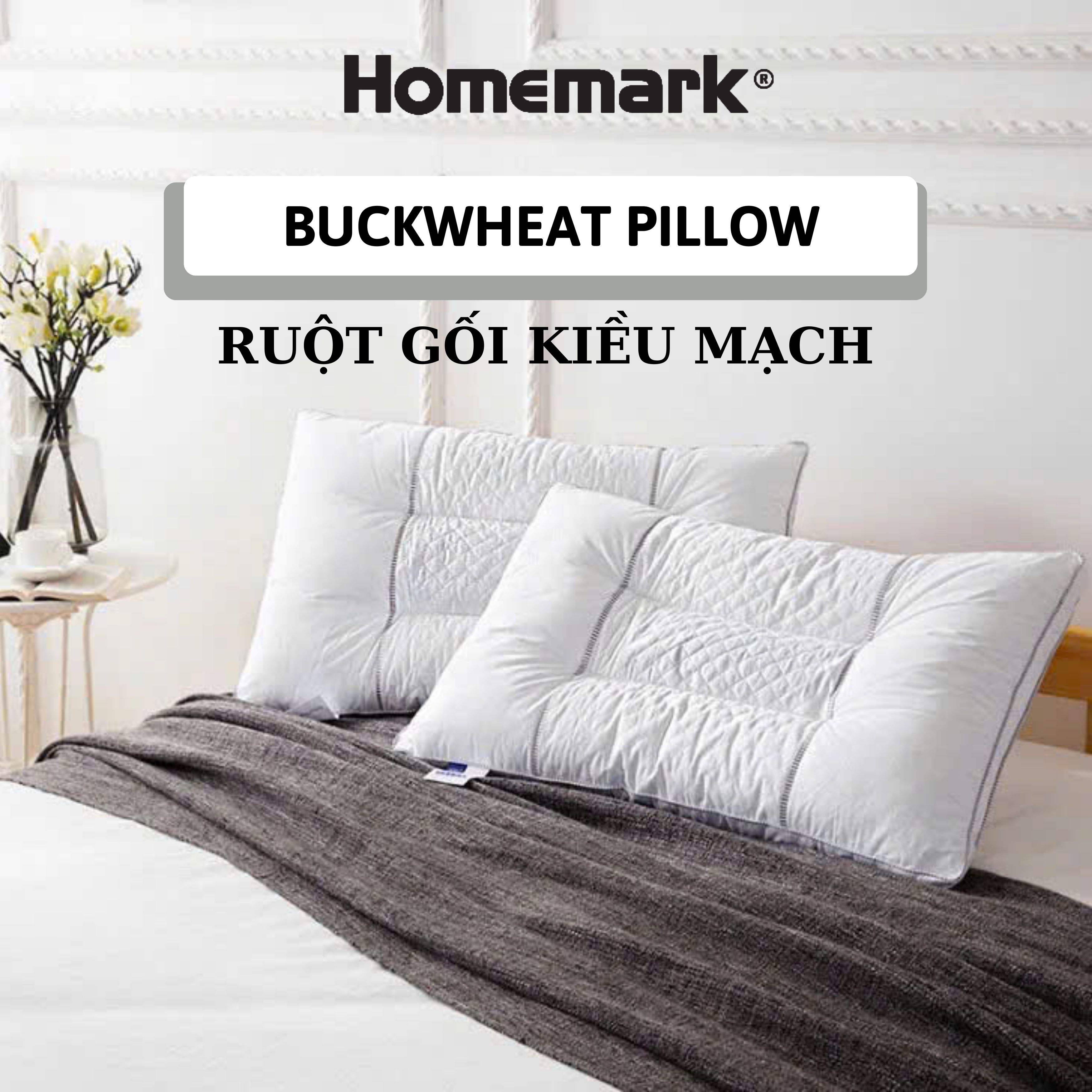 Ruột Gối Kiều Mạch Homemark Cao Cấp - Hỗ Trợ Giấc Ngủ Sâu, Êm Ái, Tự Nhiên, Thoáng Khí - Kích Thước 50x70cm