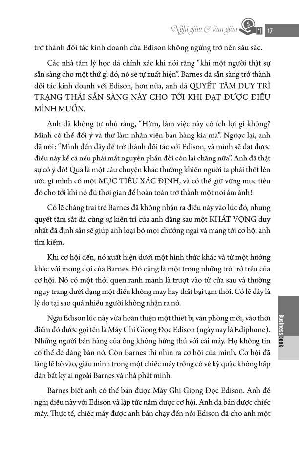 Sách Sức Mạnh Làm Giàu Kỳ Diệu - Nghĩ Giàu & Làm Giàu - Những Nấc Thang Kỳ Diệu Chạm Đến Thành Công Chìa Khóa Thành Công (Napoleon Hill)