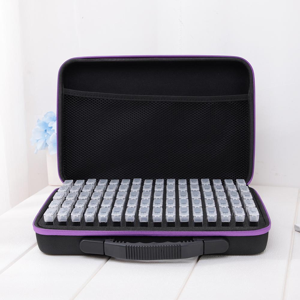 Hộp lưu trữ 80 khe kim cương thêu tranh chống va đập, chống rơi có ngăn kéo