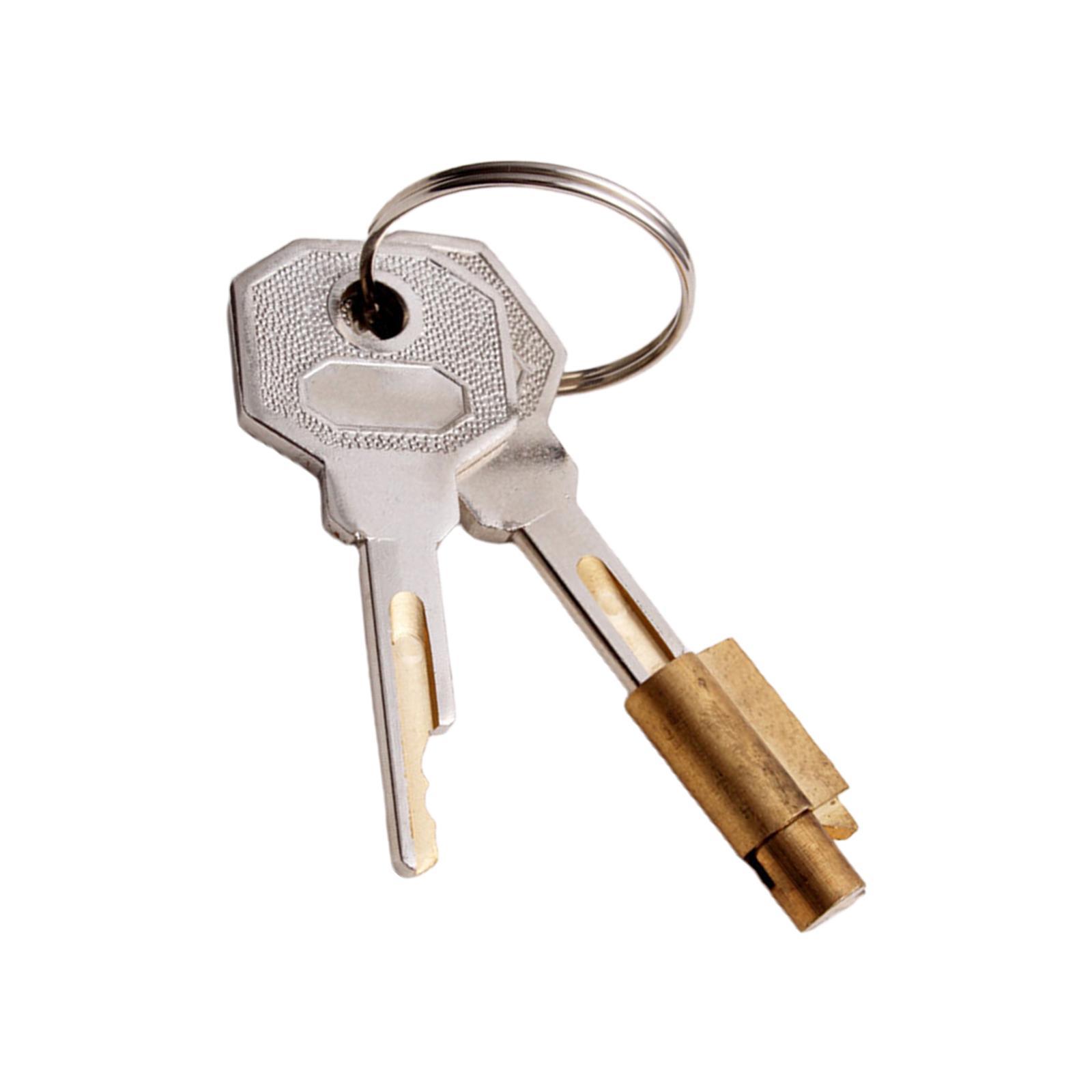 Cabinet Lock with Keys Single Open Cylinder Hasp Lock Steel Hardware Letter Box Locker Refrigerator Lock Door Lock Cylinder Lock with 2 Keys