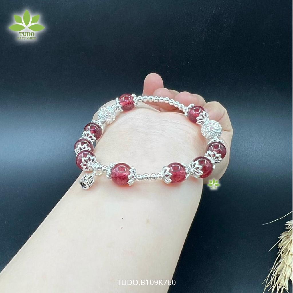 Vòng Tay Nữ Đẹp - Vòng Phong Thủy Mệnh Hỏa Thổ TUDO B109K760 VCBTADH Charm Bạc Vương Miện
