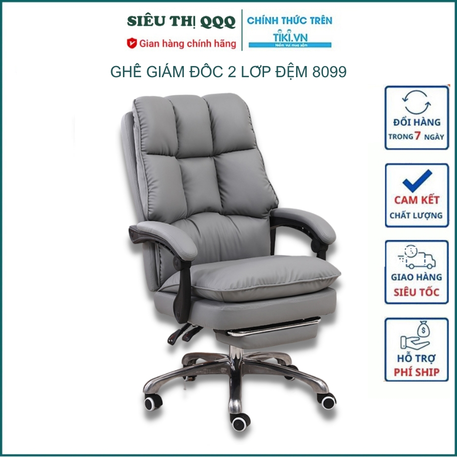 Ghế xoay văn phòng bọc da 2 lớp đệm điều chỉnh độ cao , ghế ngồi làm việc, chơi game, thư giãn, ghế giám đốc lãnh đạo - Hàng chính hãng