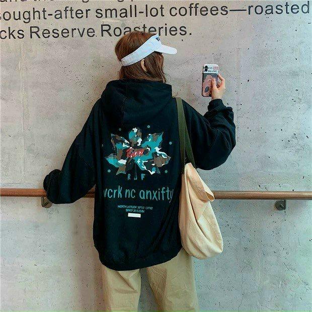 Áo hoodie nam nữ chất thun nỉ in lá phong hoạ tiết độc lạ phong cách năng động cá tính,Áo Hoodie Nỉ Nam Nữ In Họa Tiết Hoạt Hình Cá Tính