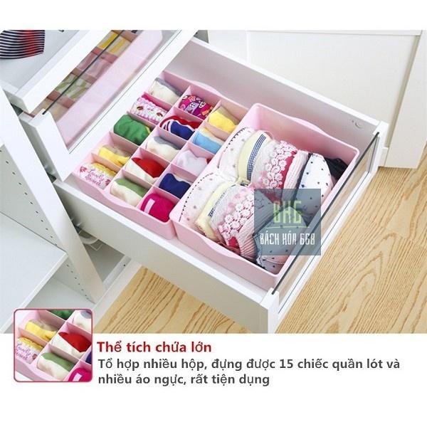 Khay nhựa đựng đồ lót tiện dụng, chia ngăn đựng quần lót, áo lót, tất và các vật dụng nhỏ