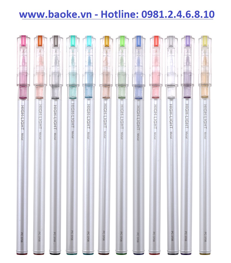 Vỉ 12 cây bút gel - bút nước 0.6mm Baoke - PC3708