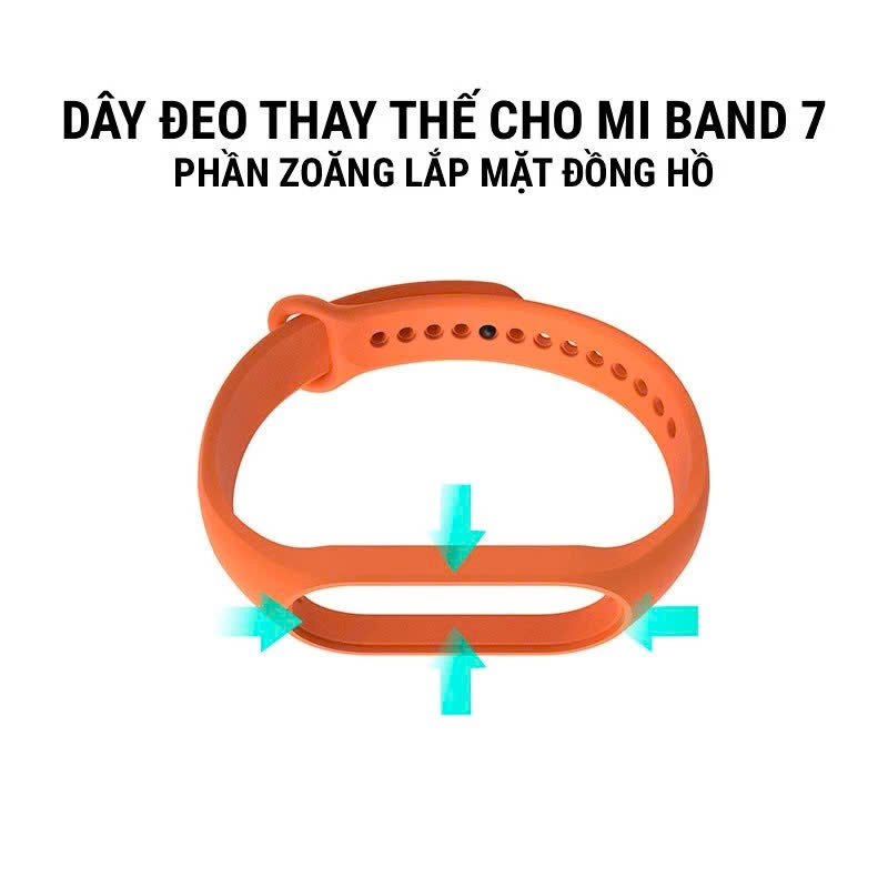 Dây Đeo Thay Thế Dành Cho Vòng Đeo Tay Thông Minh Xiaomi MiBand 7 Dẻo TPU MÀU ĐEN - Hàng chính hãng