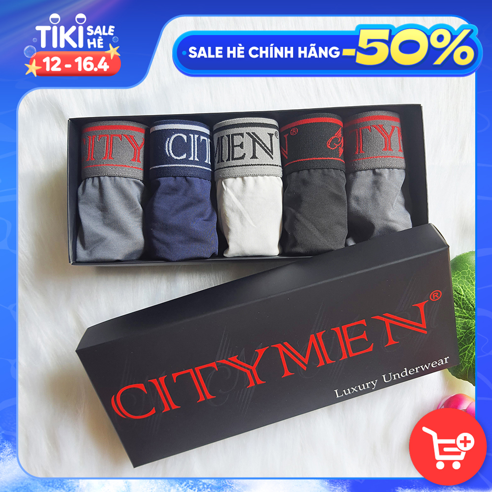 Hộp 5 Quần Lót Nam lưng CITYMEN vải lạnh co giãn 4 chiều cao cấp, sịp nam - LMTK-CTMAL