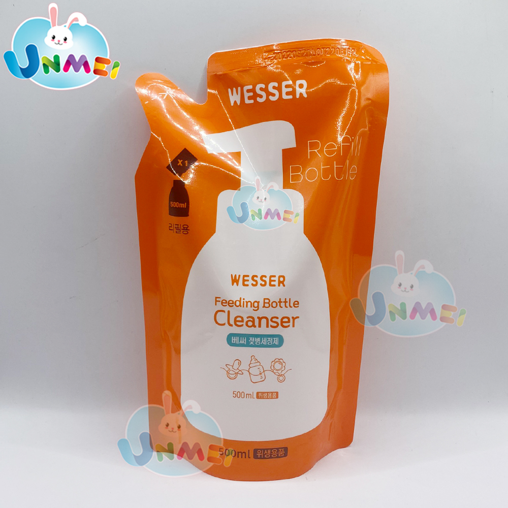 Combo nước rửa bình sữa + Dụng cụ vệ sinh bình sữa đa năng Wesser