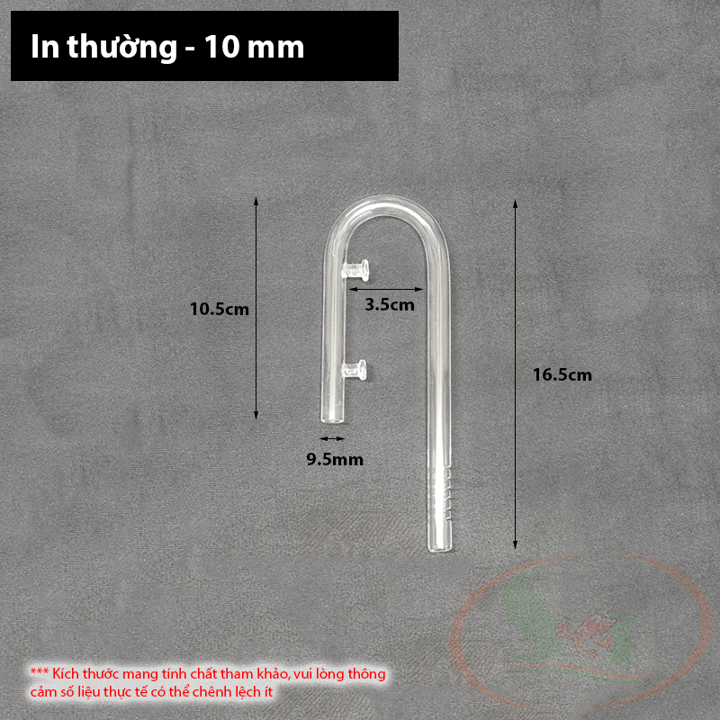 Ống in out thủy tinh mini 10, 12, 16 mm gắn bơm lọc thùng bể cá tép thủy sinh