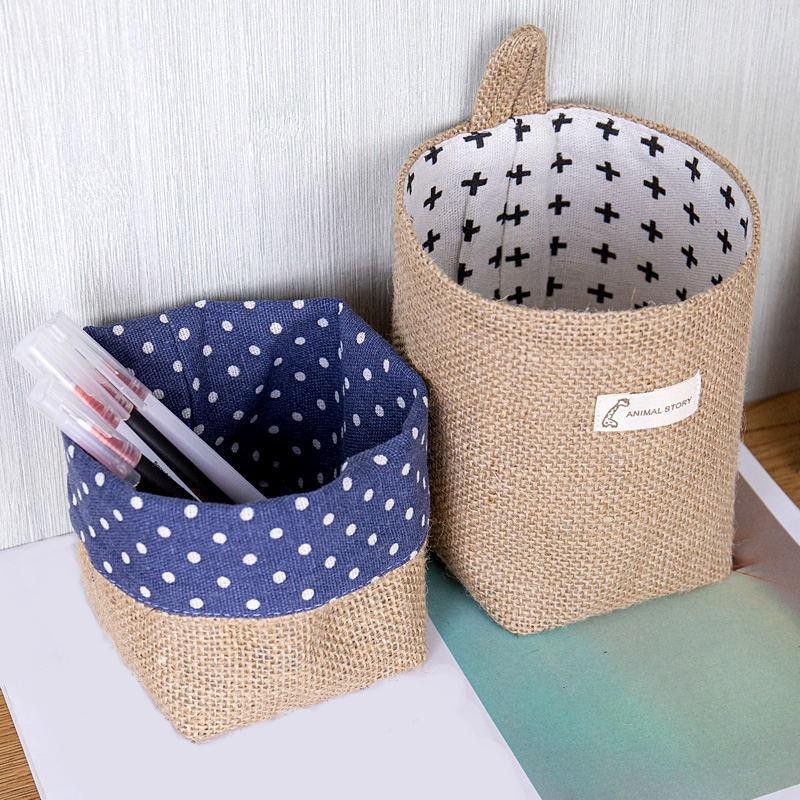 Túi Vải Lanh Cotton Treo Tường Đựng Đồ Đa Năng