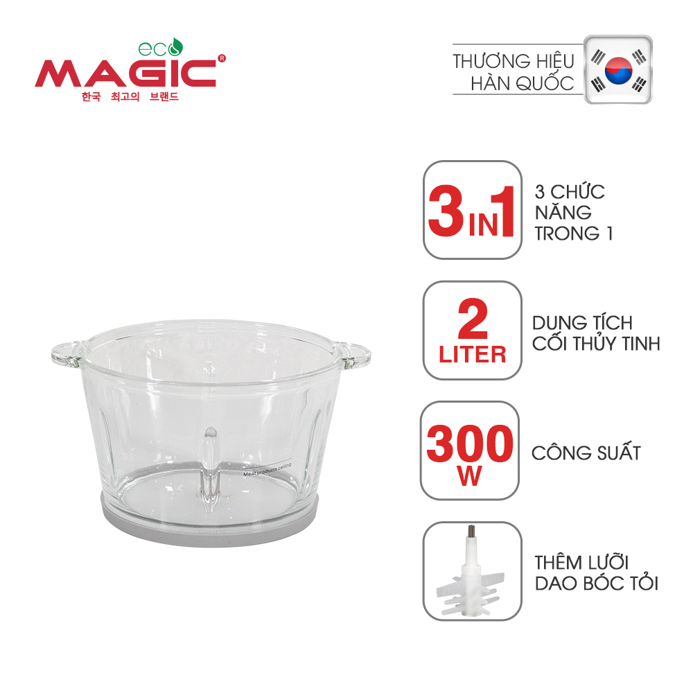 Máy xay thực phẩm đa năng 3in1 Magic Eco AC-16 (2.0 Lít) - Hàng chính hãng