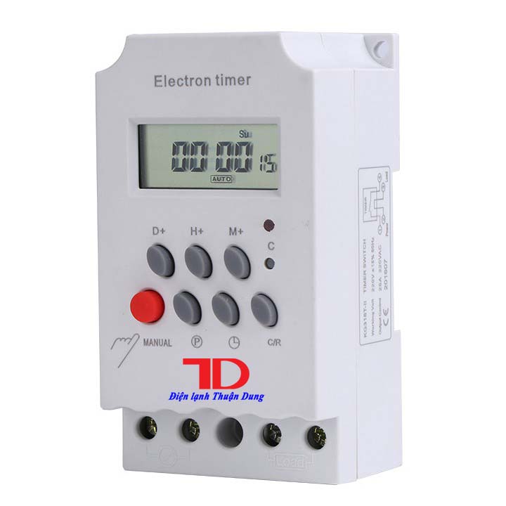 Bộ hẹn giờ tự động electron timer Kg316T-II/25A/220V có khóa phím, công tắc điện hẹn giờ bật tắt điện tự động - Điện lạnh Thuận Dung