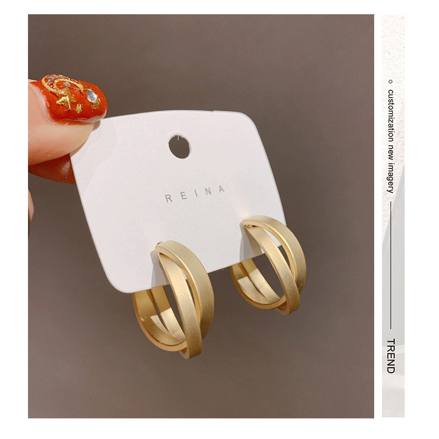 Bông Tai- Khuyên Tai Nữ Hợp Kim Hình Tròn 2 Vòng Sang Trọng/B&m Elegant/BTHK3004