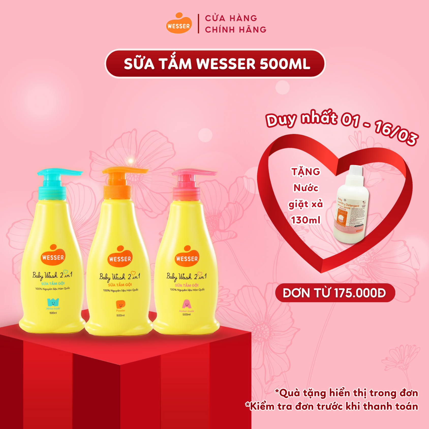 Sữa tắm gội Wesser 2 in 1 500ml - xanh lá  hương xạ hương