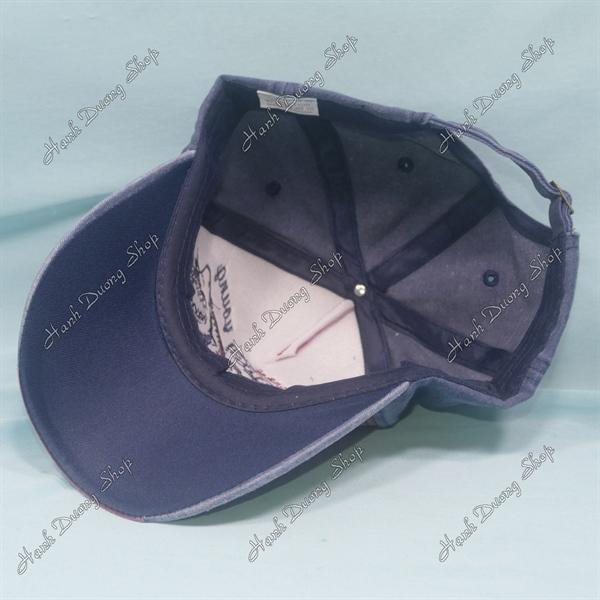 Nón kết hàng quảng châu, mũ lưỡi trai 5 múi thêu chữ Sharks Young vải kaki oát cao cấp vòng đầu 56-60cm đánh kiểu tua 2 bên hông và kết - Đỏ thẩm & xanh