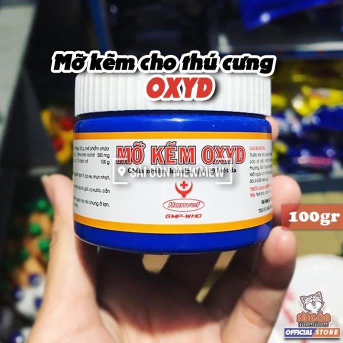 Mỡ kẽm oxyd bôi ghẻ lở cho chó mèo, kem mỡ thú cưng hũ 100gr