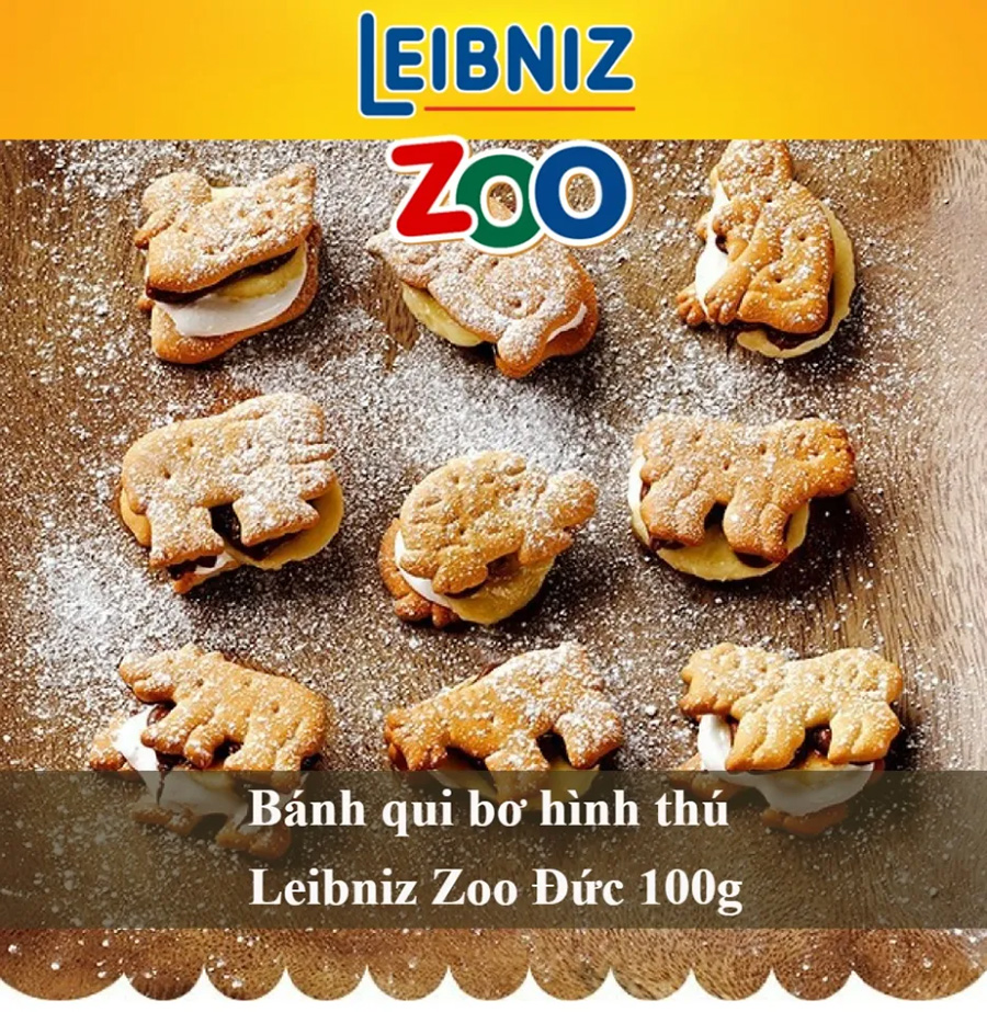 [Made in France] Bánh Qui Lúa Mì &amp; Yến Mạch Hình Thú Leibniz Zoo 100g