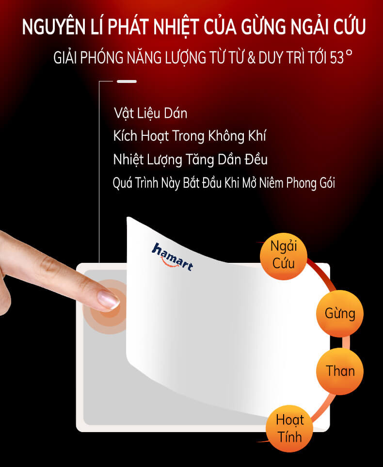 COMBO 2 Miếng Dán Nhiệt Miếng Dán Đau Bụng Kinh Hamart Giữ Ấm Cơ Thể Tiện Dụng Nóng Lâu