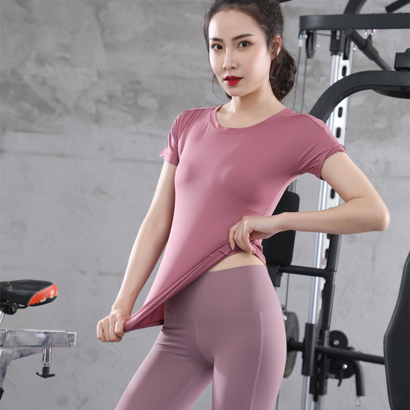 Áo tập gym nữ  Louro LA10, kiểu áo ngắn tay tập Gym, Yoga, Zumba chất liệu siêu co giãn, có lỗ thoáng khí phía lưng