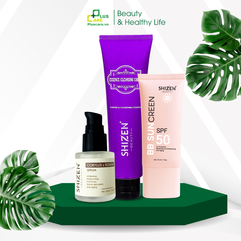 Combo bảo vệ da toàn diện: SỬA RỬA MẶT ESSENCE CLEANSING CREAM + SERUM CORYLUS & ROSEHIP + KEM CHỐNG NẮNG BB SUNCREEN