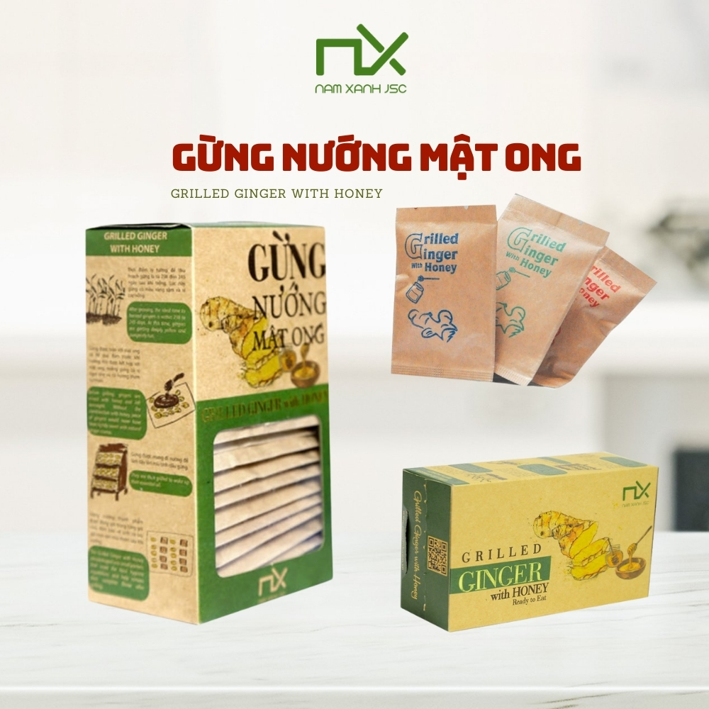 Combo 5 Hộp Gừng Nướng Mật Ong Nam Xanh (80g/110g)