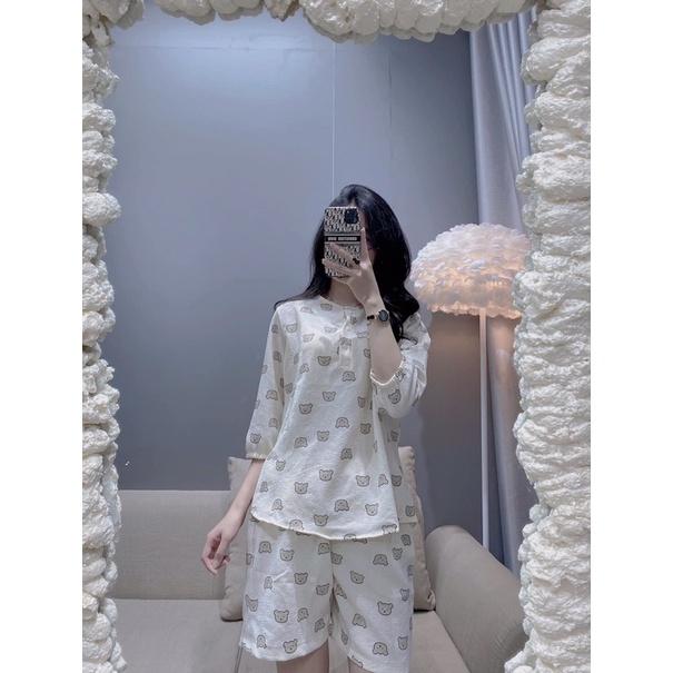 Bộ đồ ngủ kute, bộ đồ pizama có thể mặc như bộ bầu hoặc bộ sau sinh