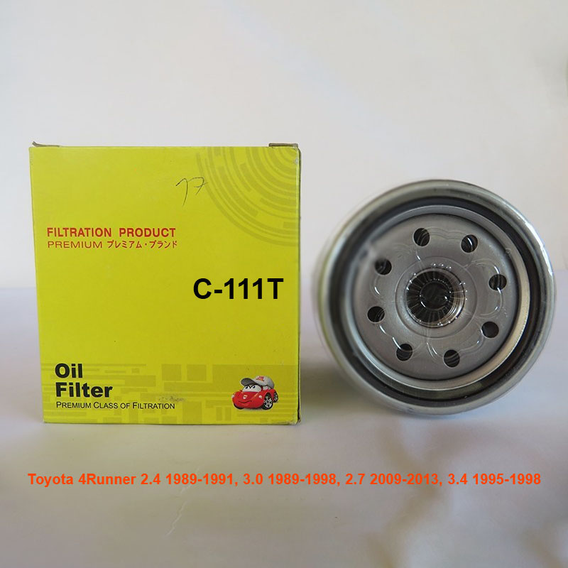 Lọc nhớt cho xe Toyota 4Runner 2.4 1989-1991, 3.0 1989-1998, 2.7 2009-2013, 3.4 1995-1998 90915-YZZ53 mã C111T-12