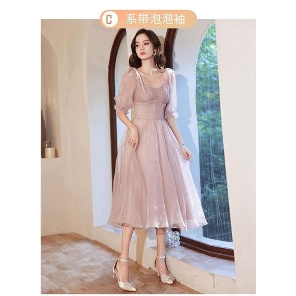 ĐẦM NỮ 2 DÂY BUỘC DỰ TIỆC DÁNG XOÈ