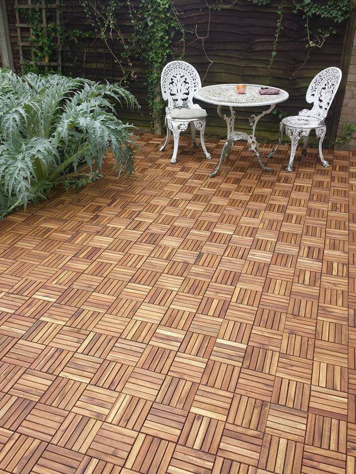 Bộ 30 tấm ván gỗ lót sàn 12 nan - nâu đỏ