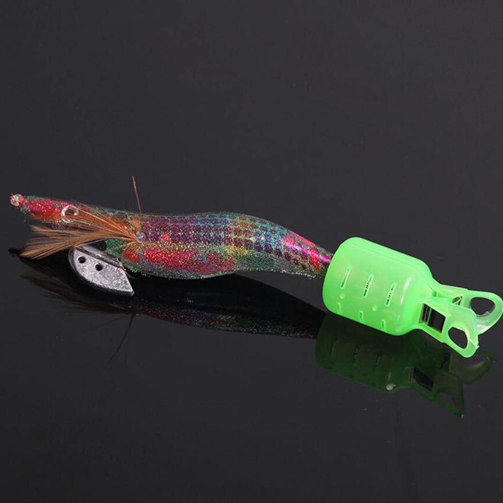 4x 10Packs Squid Jig Hook Protector Fishing Jigs Lure Covers Wood Shrimp Case