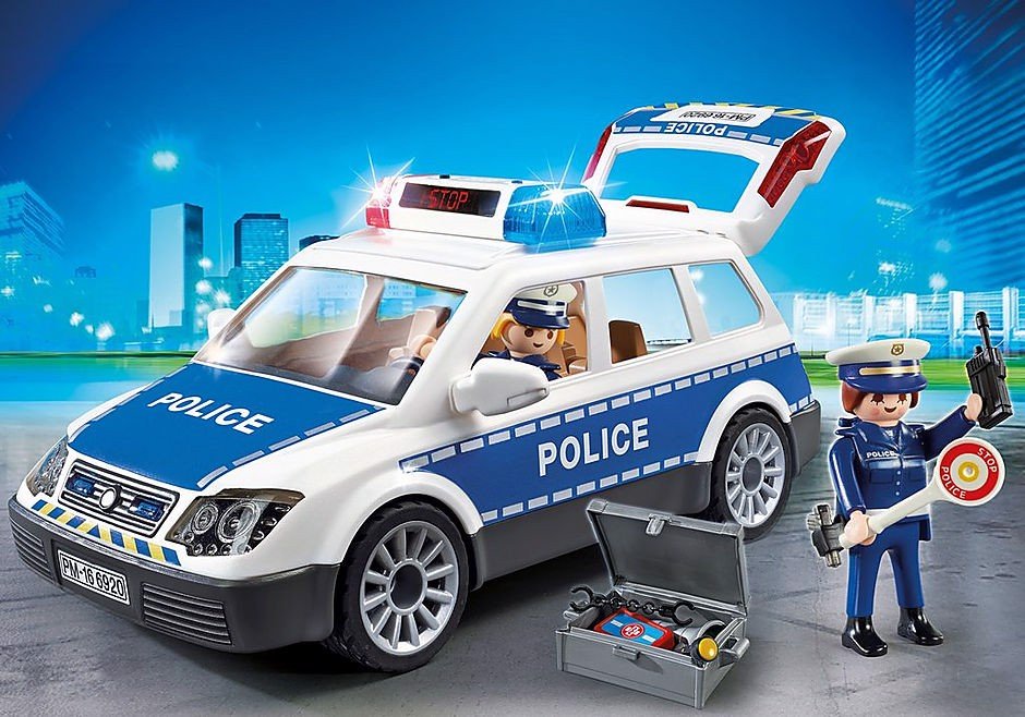 Đồ chơi nhập vai Playmobil Xe hơi cảnh sát có đèn &amp; âm thanh