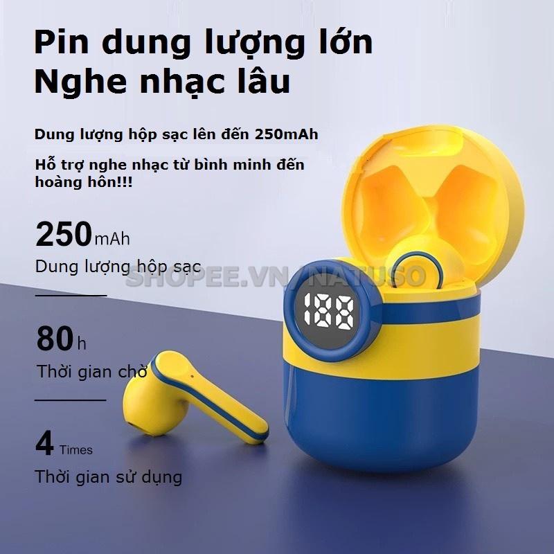 Tai nghe không dây nhét tai bluetooth cảm ứng Pro12 TWS 5.0 hình minion cute âm thanh chất lượng