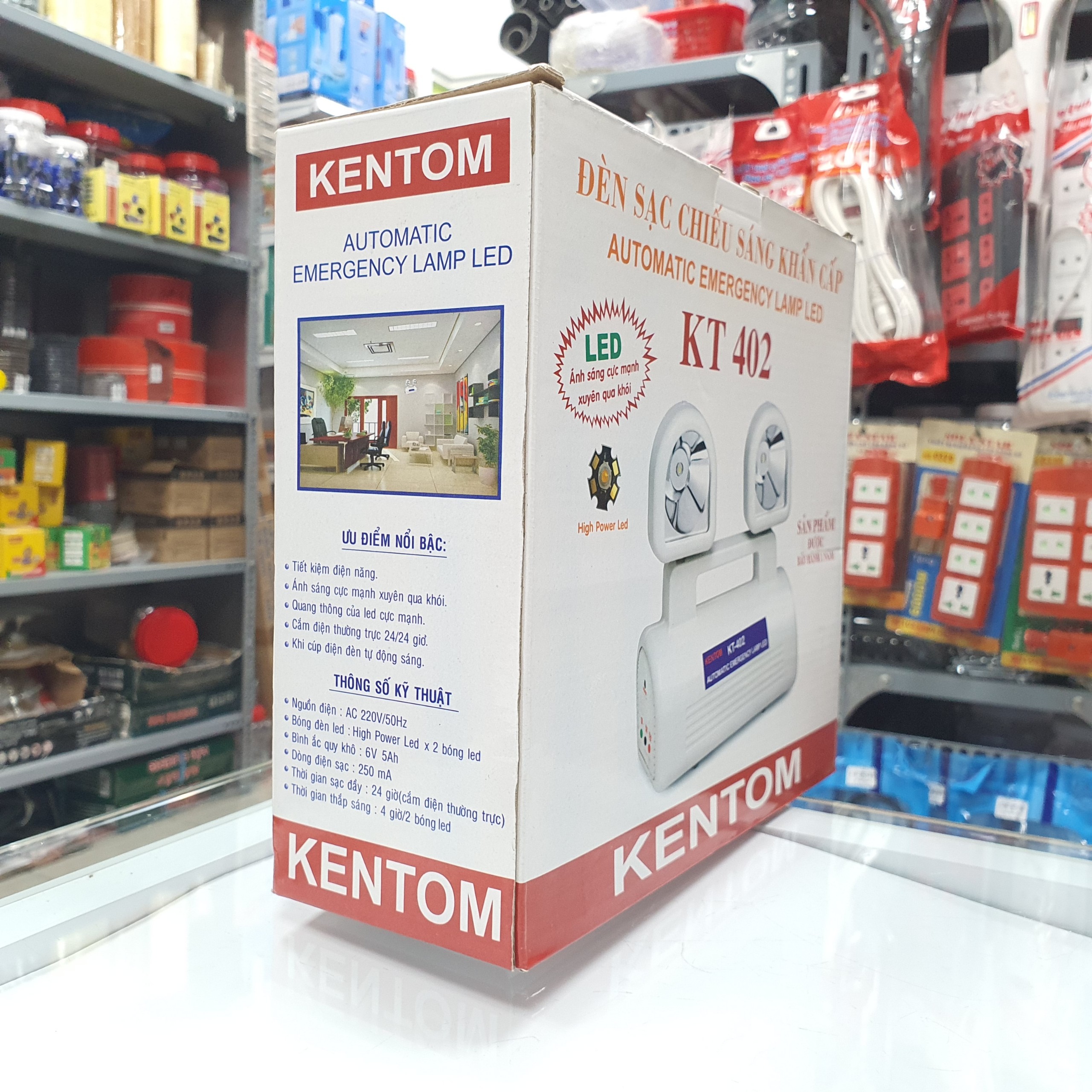 Đèn sạc chiếu sáng khẩn cấp LED cho công ty, nhà xưởng KT 402 KENTOM