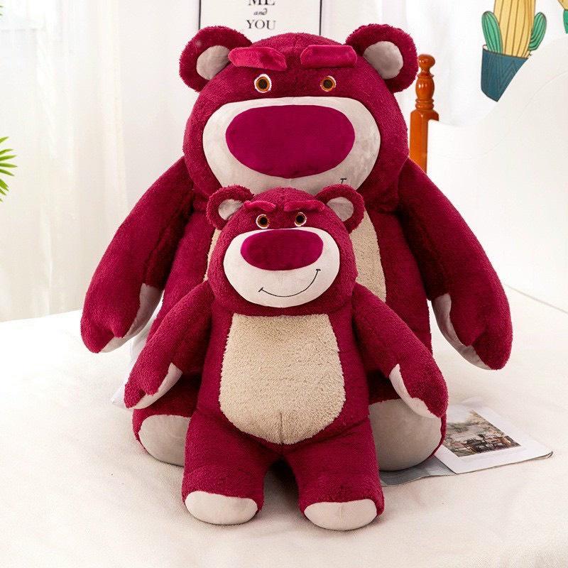 Gấu Bông LOTSO HUGGIN BEAR Lông Xù Tai Dâu Mặt Cau Có Kích Thước 25cm - 35cm - 45cm Panda Store