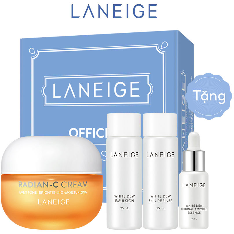 Kem dưỡng trắng da làm mờ đốm nâu Laneige Radian - C Cream 30ml + Tặng Bộ dưỡng trắng da Laneige White Dew 3 món