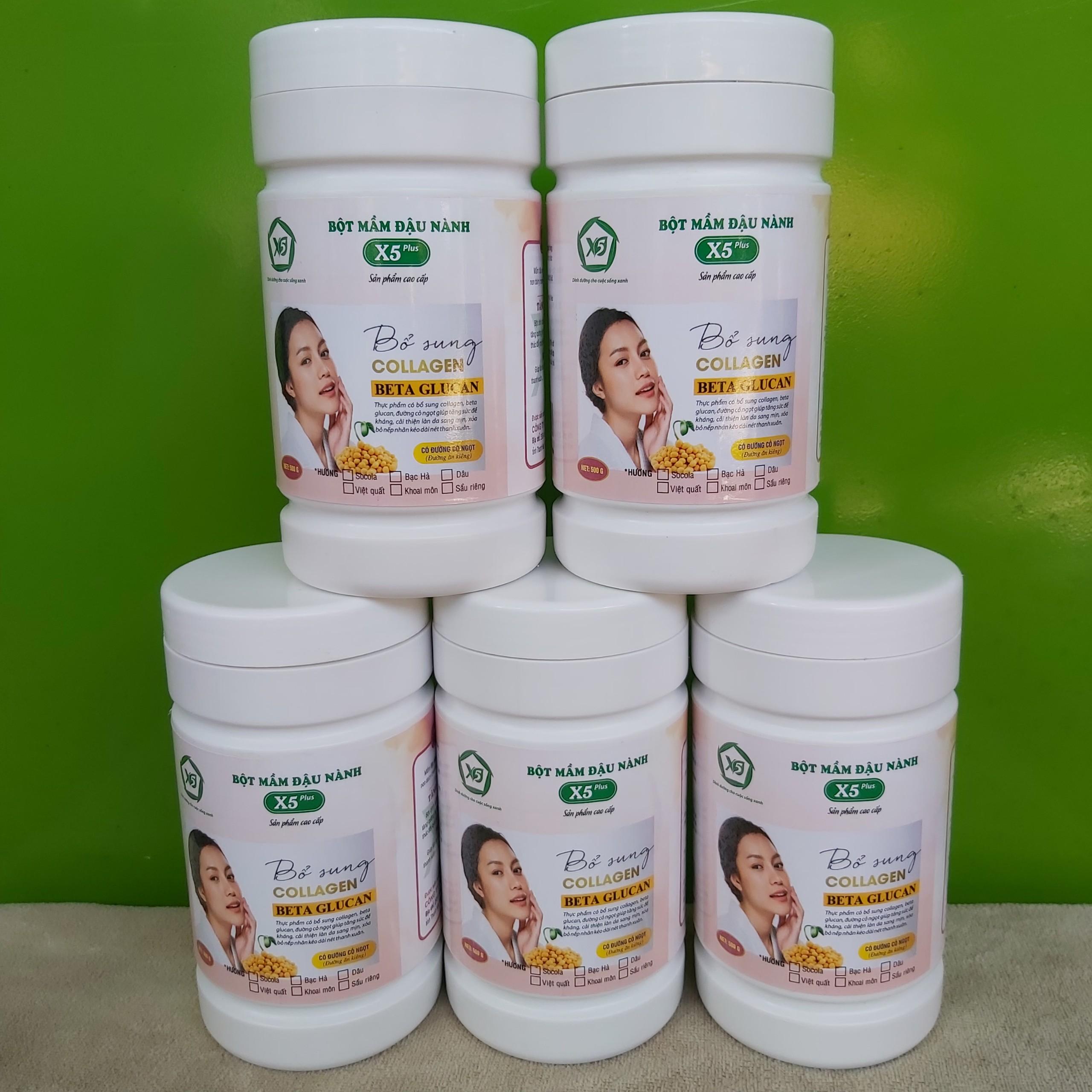 Combo 2 Hộp Bột Mầm Đậu Nành X5 Có Bổ Sung Collagen, Betaglucan