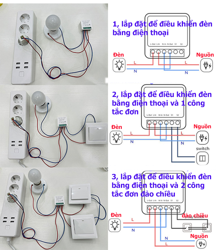 Công Tắc Wifi Thông Minh Tuya, Smart life 16A- Giá Rẻ - App Smart life Tuya -Wifi 3G, 4G