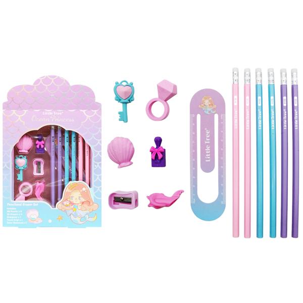 Bộ Dụng Cụ Học Tập Công Chúa Đại Dương Ocean Princess - Little Tree GP8034-E (13 Chi Tiết)