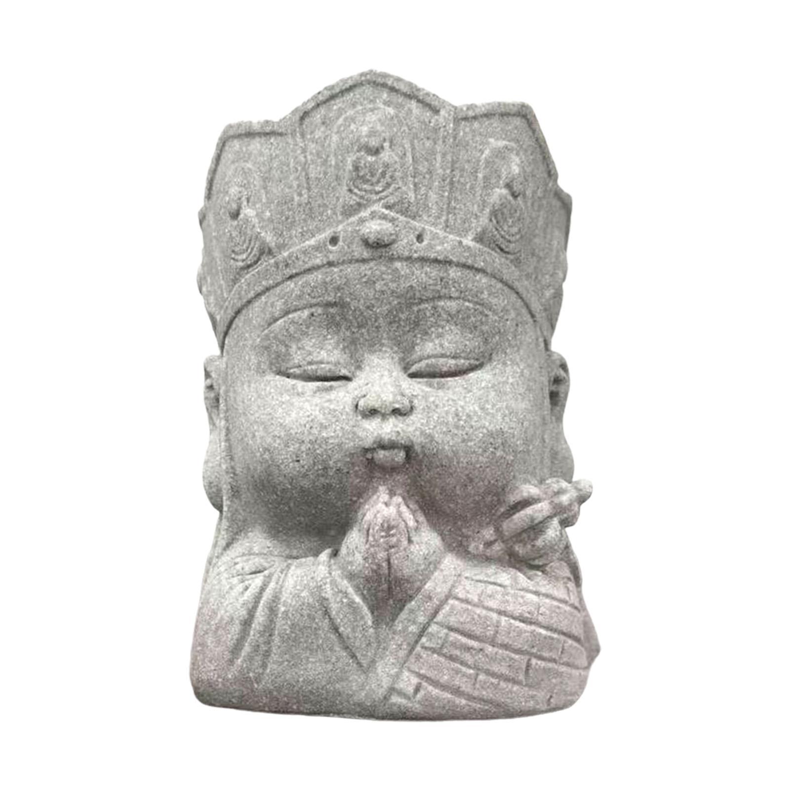 Buddha Monk Statue Tea Pet Ornament Ornament Antique Buddha Sculpture Sitting Buddha Statue for Office Tabletop Indoor Outdoor Car Dashboard