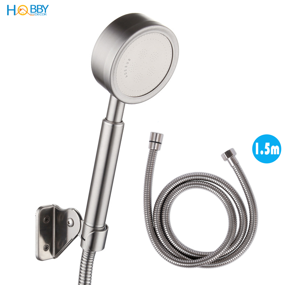 Vòi hoa sen tăng áp tay cầm có dây sen giá treo Hobby Home Decor BST2 loại inox 304 không rỉ sét dây sen tùy chọn