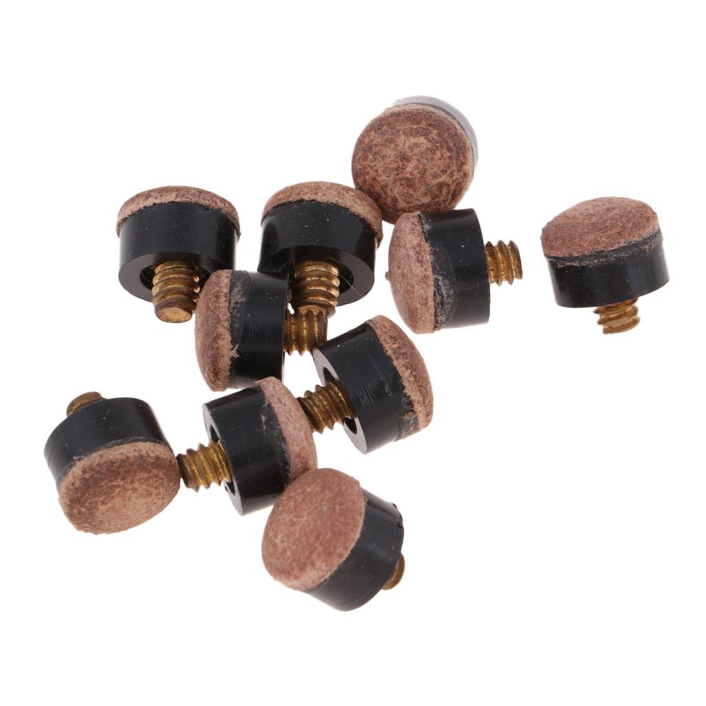 Premium 20 Pieces Billiards Screw-On Pool Cue Stick Tips Replacement Part