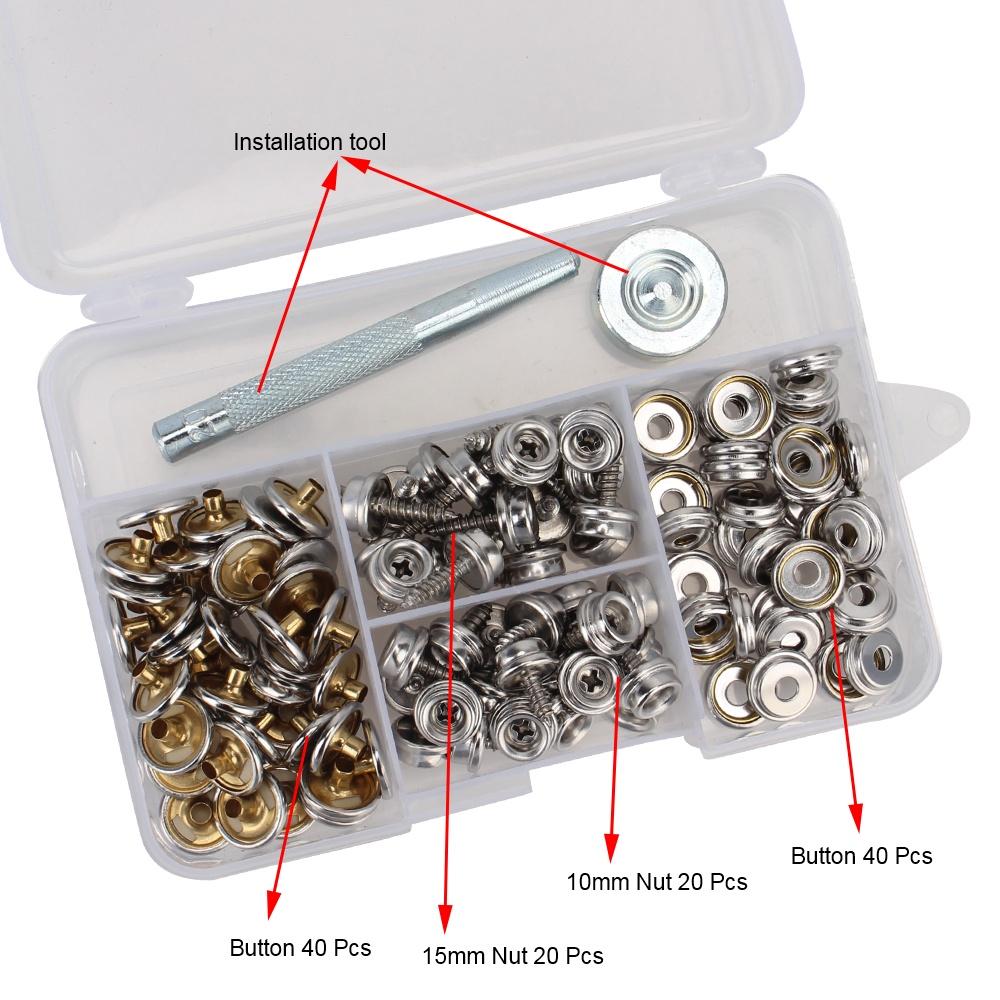 Set 120 nút bấm vỏ thuyền bằng thép không gỉ chất lượng cao