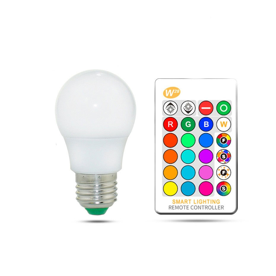 Bóng Đèn LED RGB Đầy Màu Sắc Có Thể Thay Đổi Với Điều Khiển Từ Xa IR