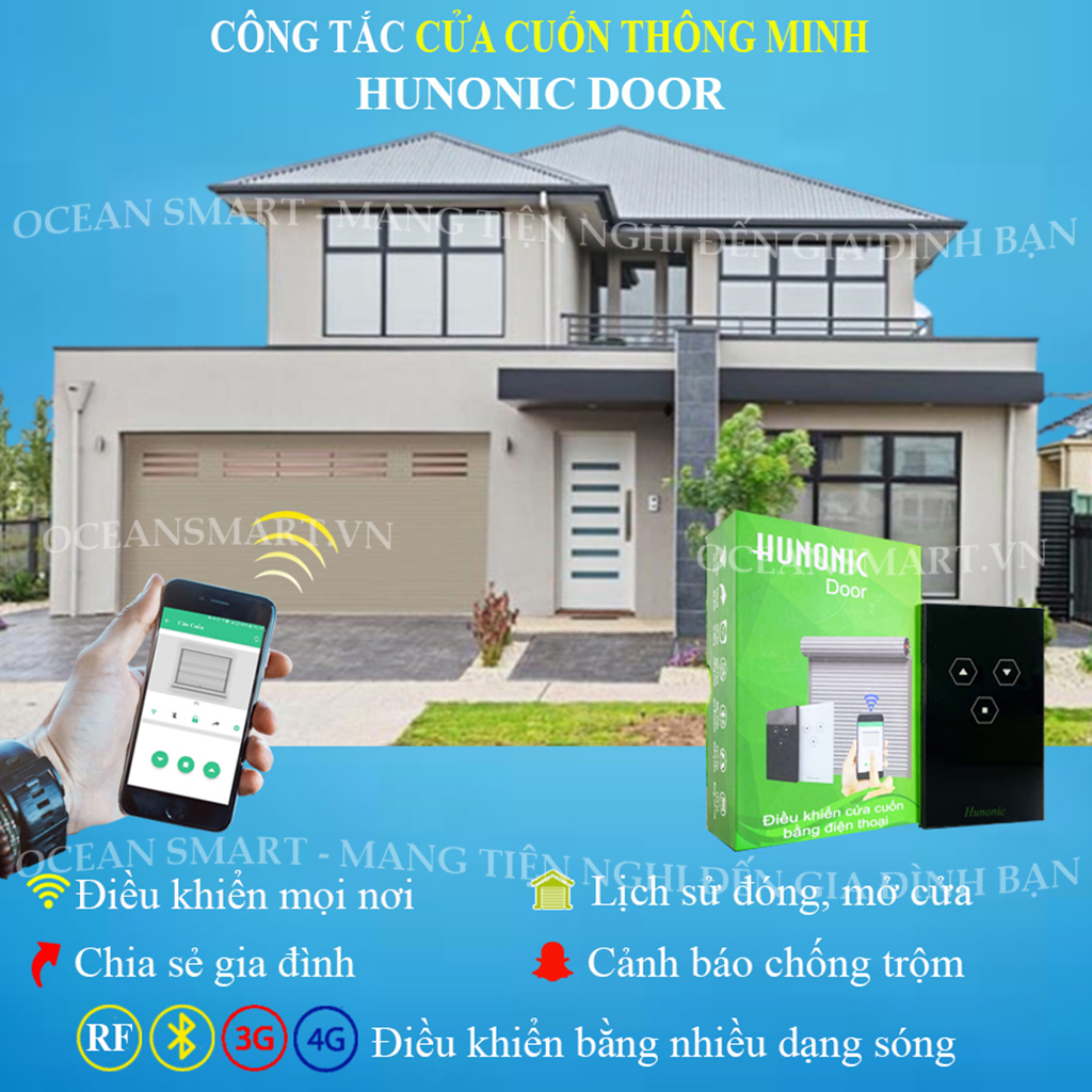 Công Tắc Cửa Cuốn Thông Minh Hunonic Door, Công Tắc Cửa Cuốn Điều Khiển Từ Xa Bằng Điện Thoại - HNDOOR